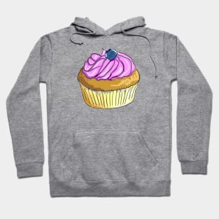 Cake with butter cream and blueberry on top Hoodie